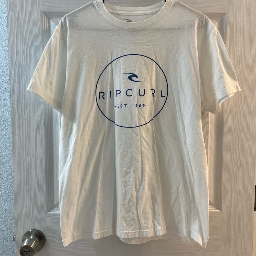 Rip Curl White and Blue Short Sleeve Tee